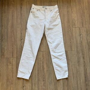 Abercrombie & Fitch Women's Straight Leg Jeans - Off-White (Long)